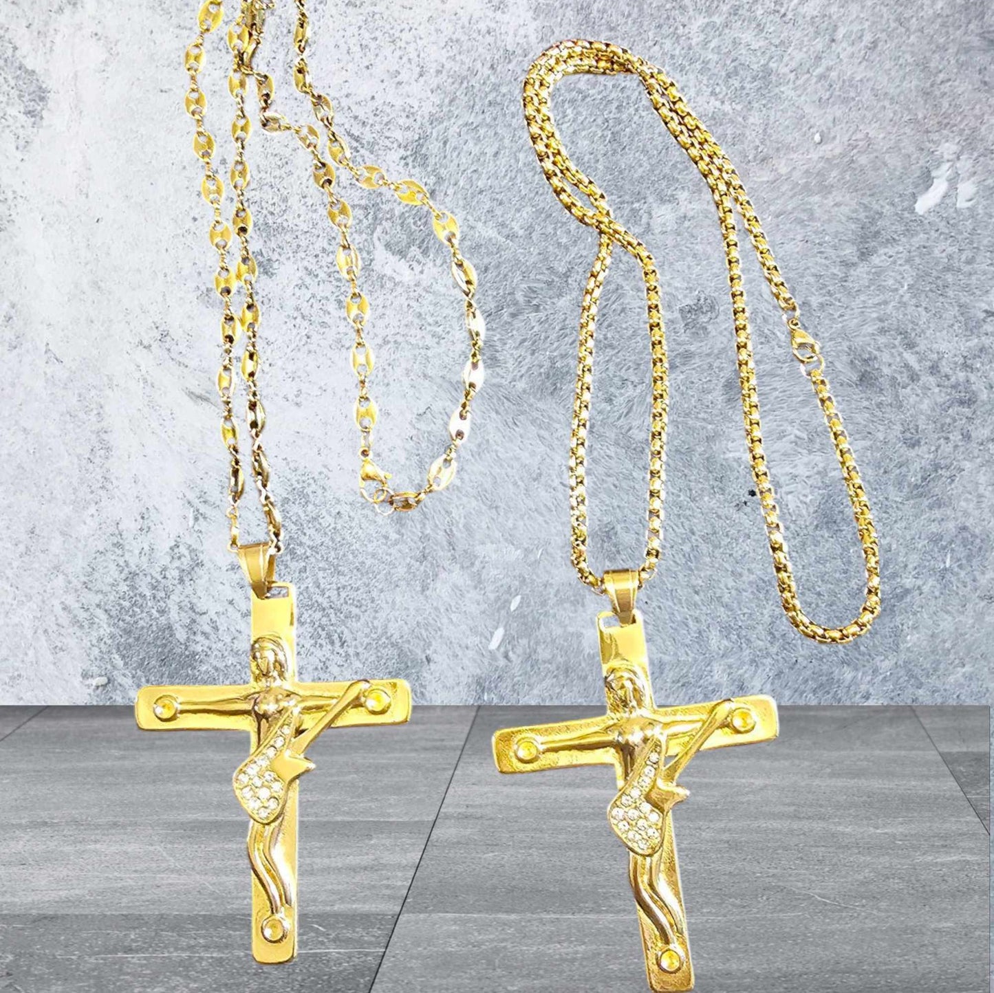ensemble collier et pendentif croix