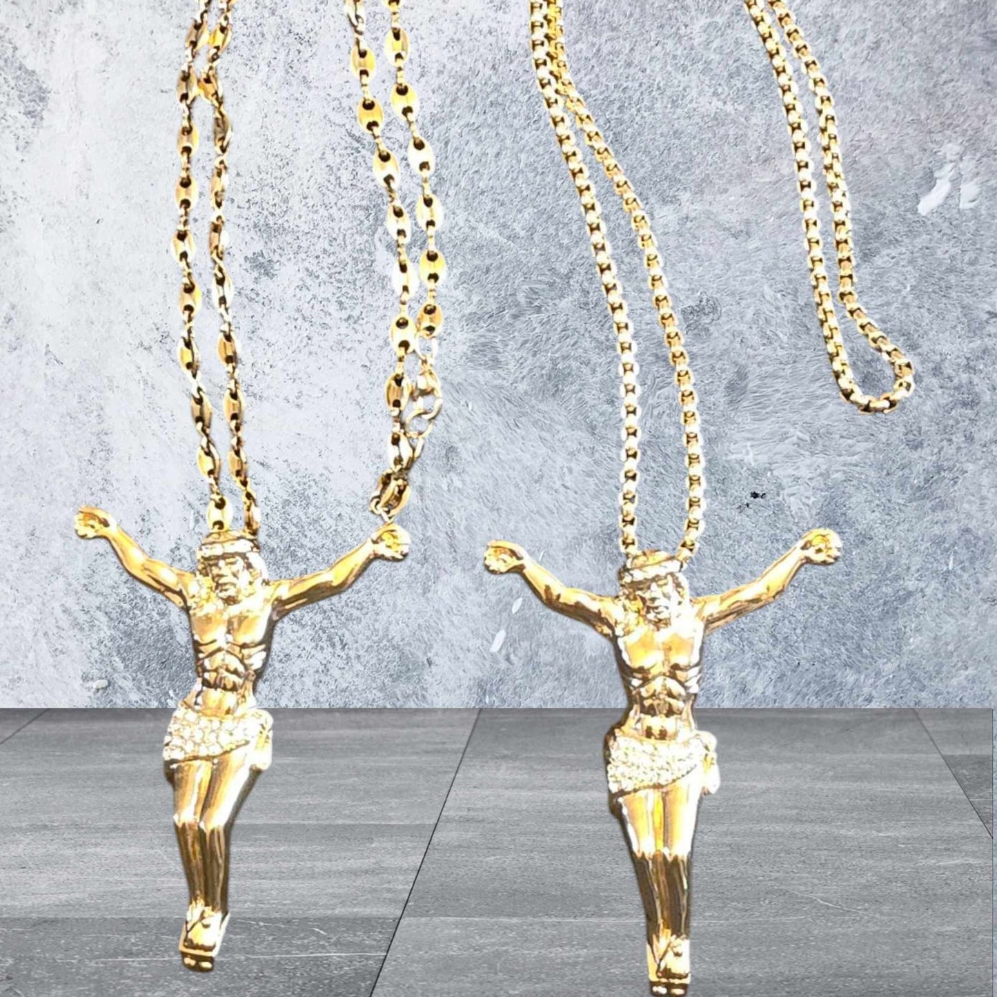 ensemble collier et pendentif christ