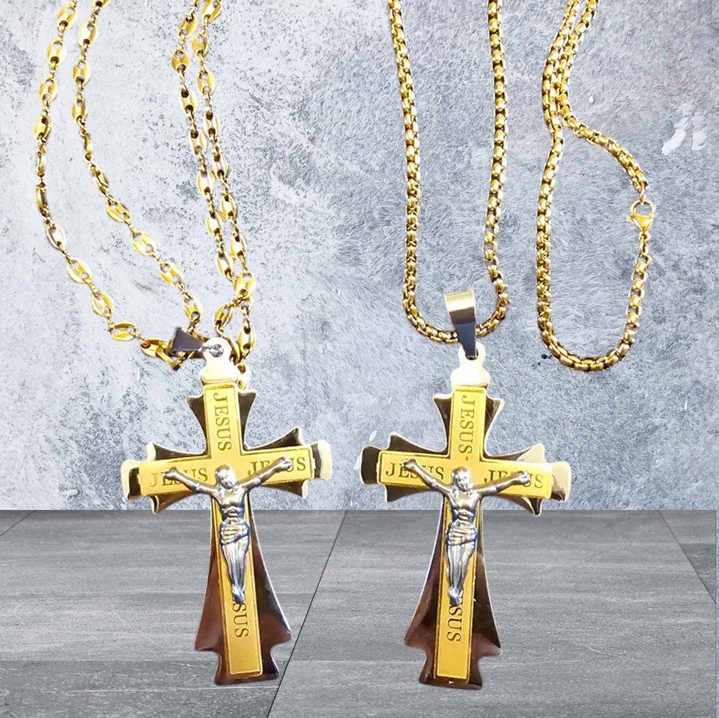 ensemble collier et pendentif croix