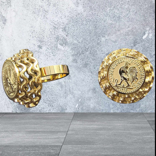 bague  pièce coq
