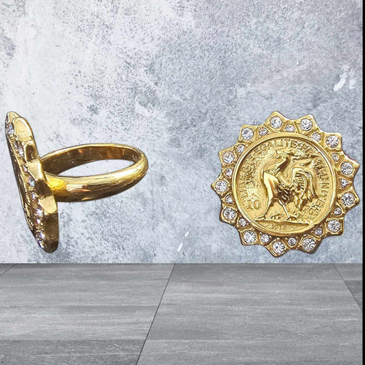bague  pièce coq