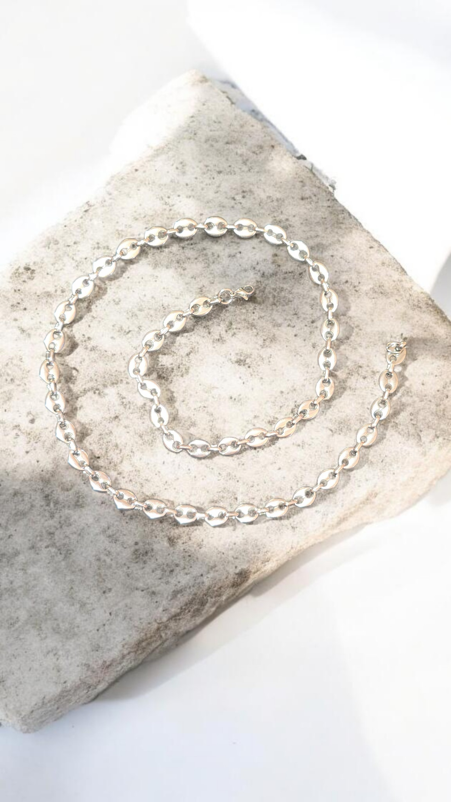 chaine grain de café 10 mm argenté