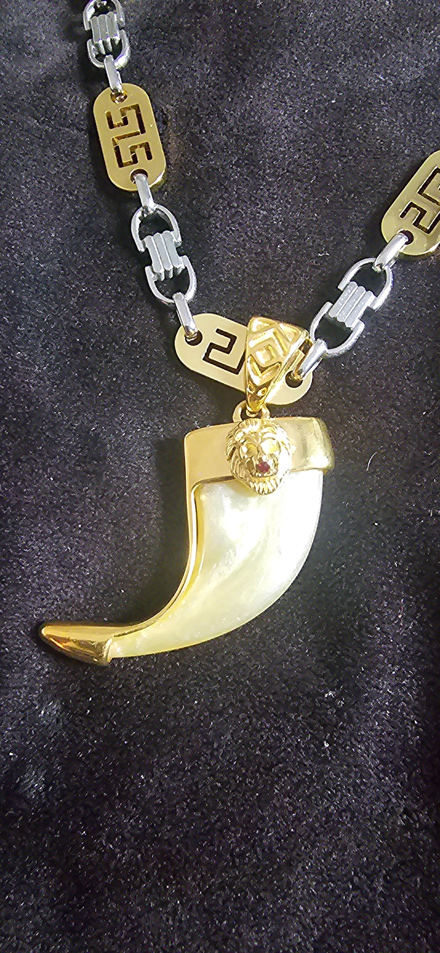 ensemble collier et pendentif griffe de lion
