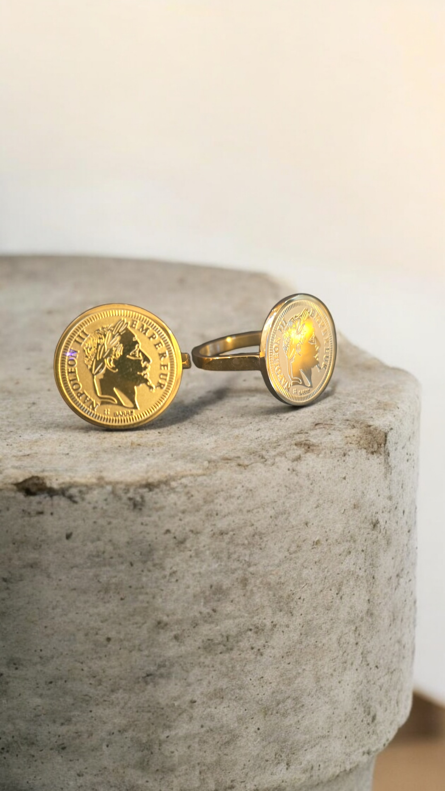 Bague pièces napoléon plat