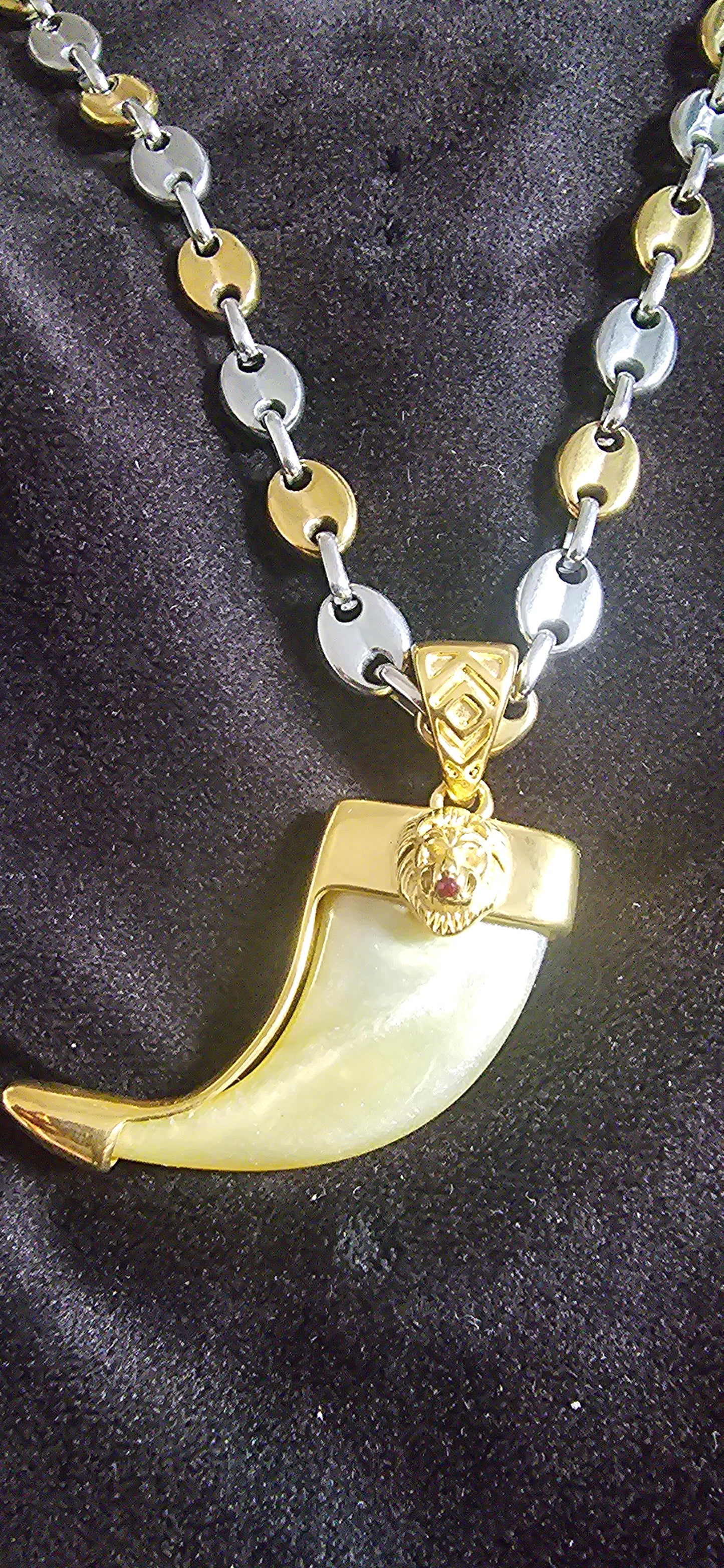 ensemble collier et pendentif griffe de lion
