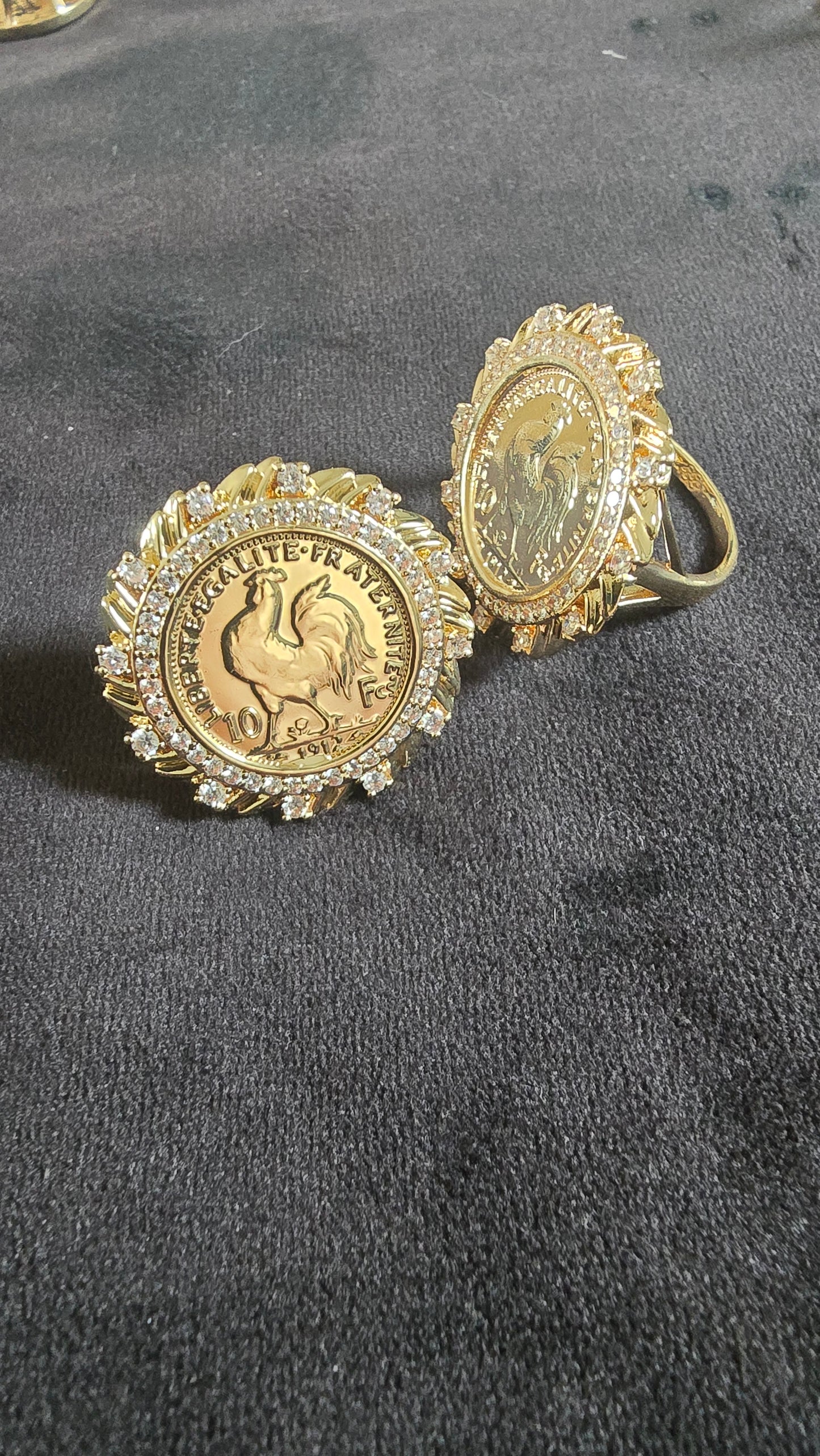bague pièce coq