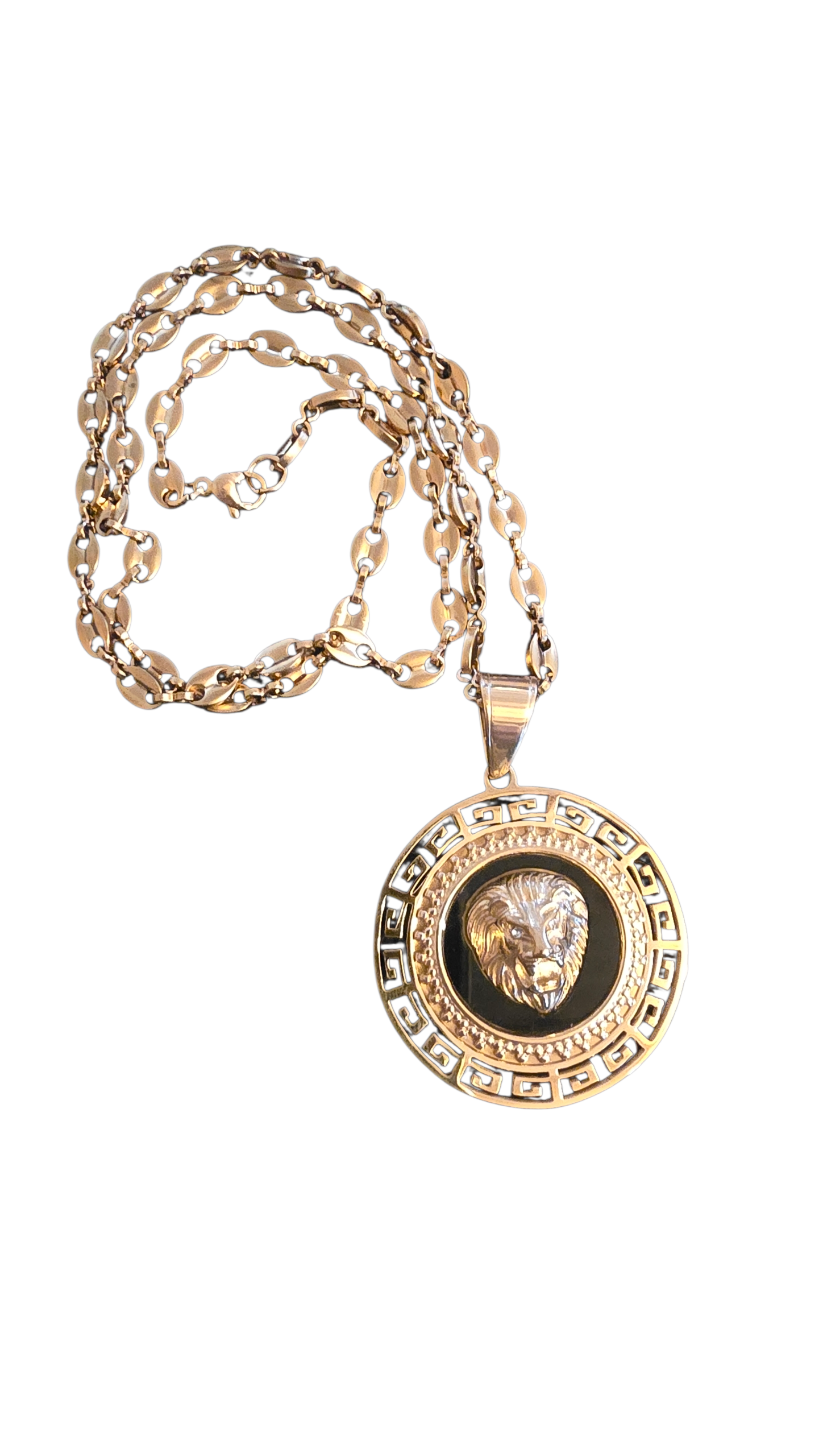 ensemble collier et pendentif lion