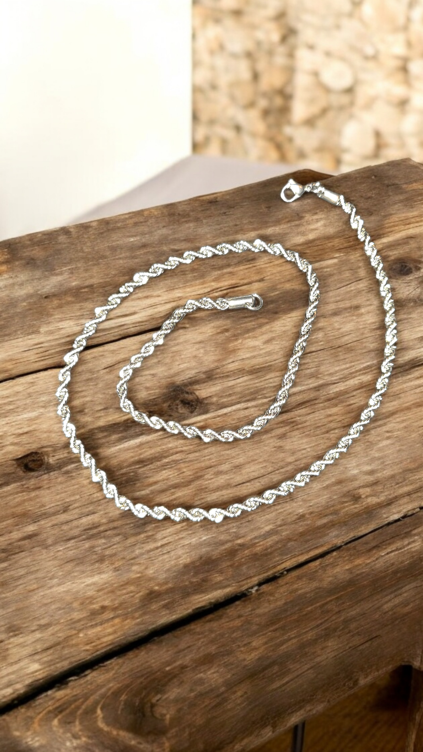 Collier Chaine torsadé argenté