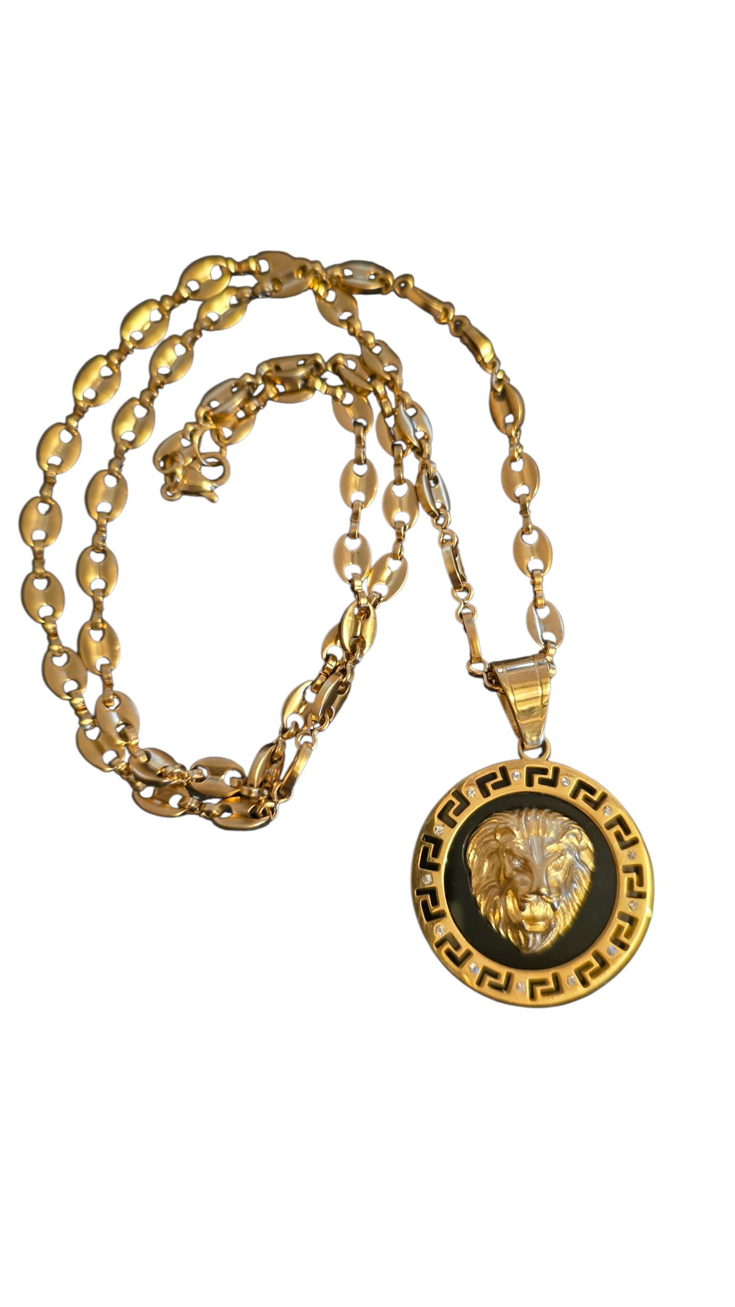 ensemble collier et pendentif lion