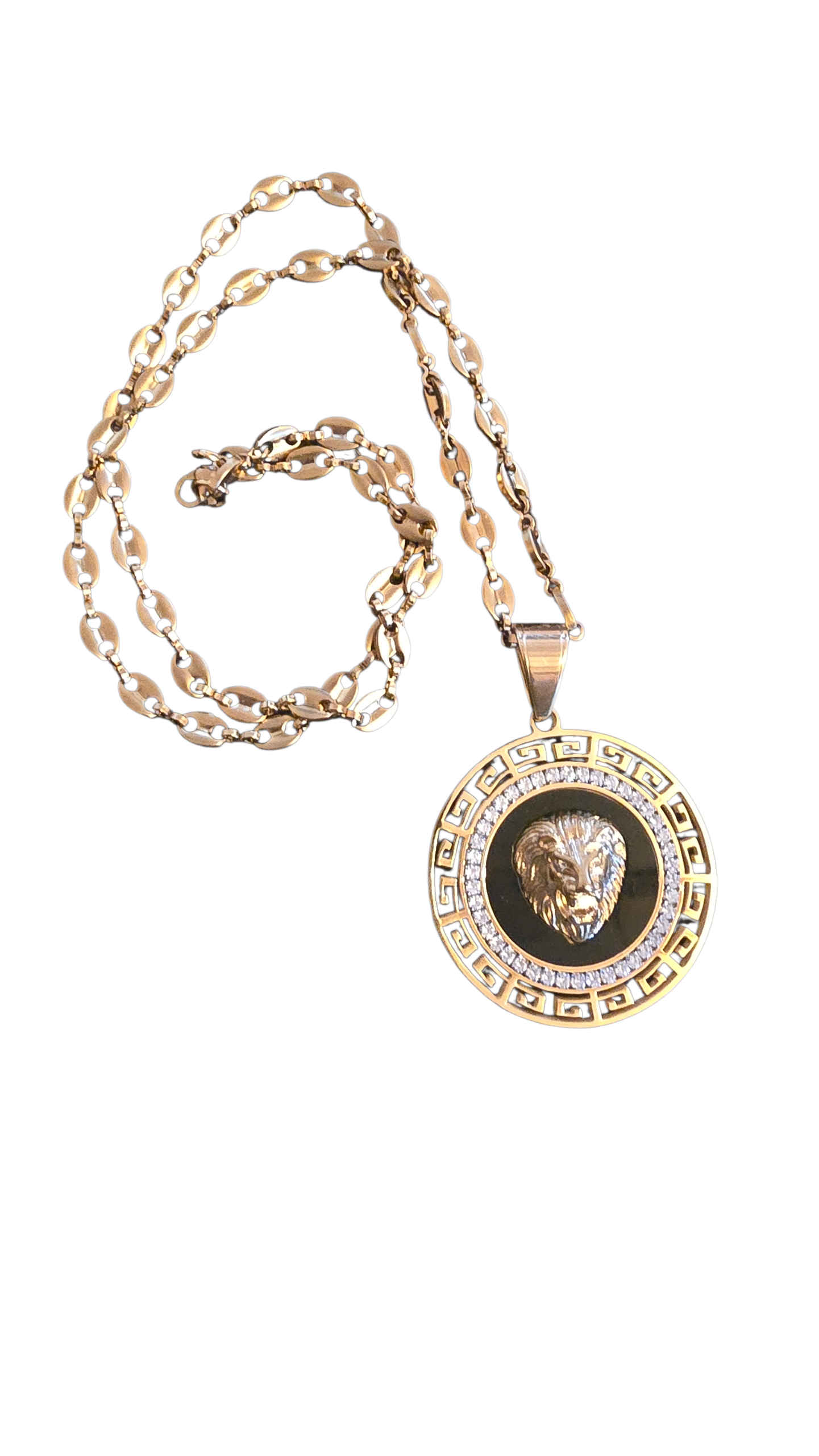 Ensemble collier et pendentif lion