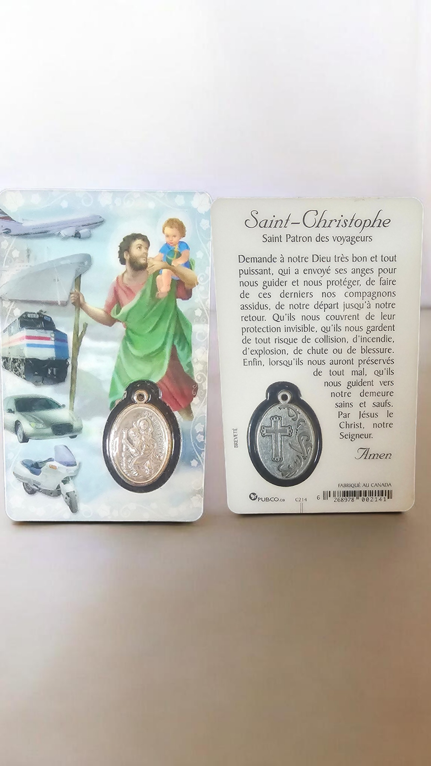 Carte médaille saint-christophe