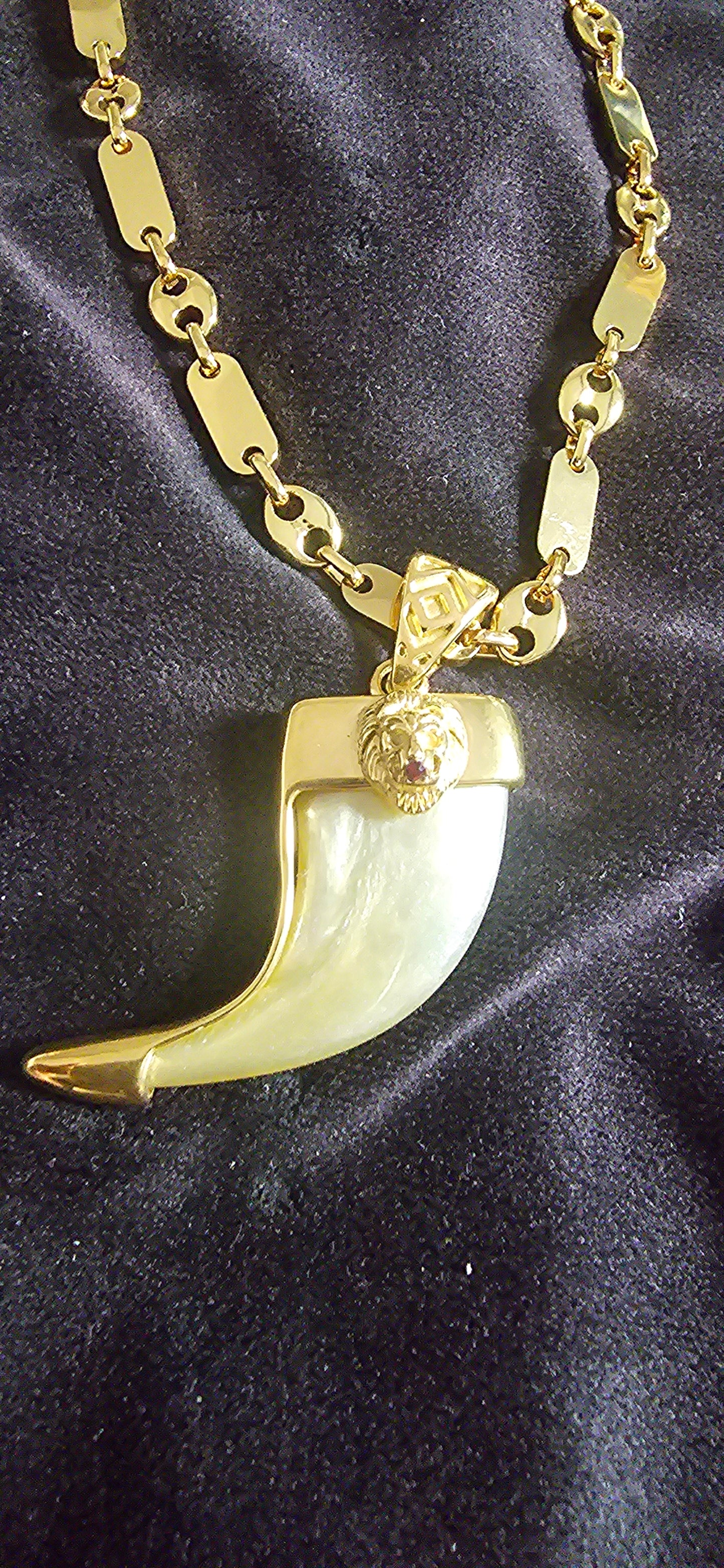 ensemble collier et pendentif griffe de lion