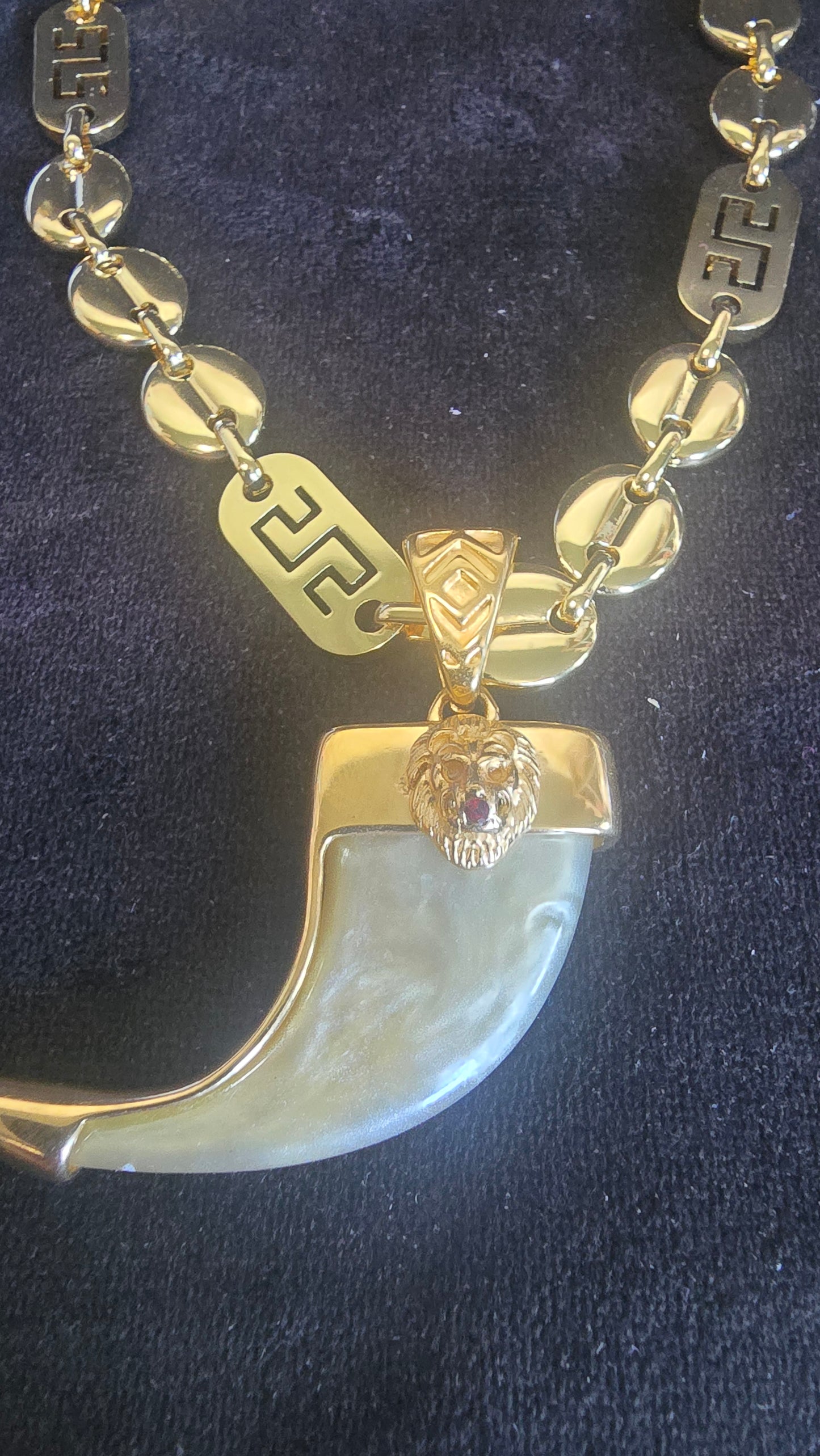 ensemble collier et pendentif griffe de lion