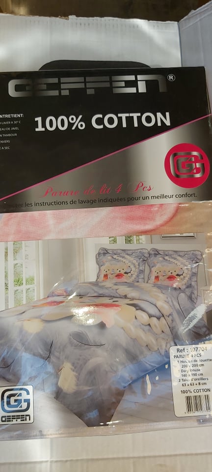 parure de lit 3D 4 pièces peluche