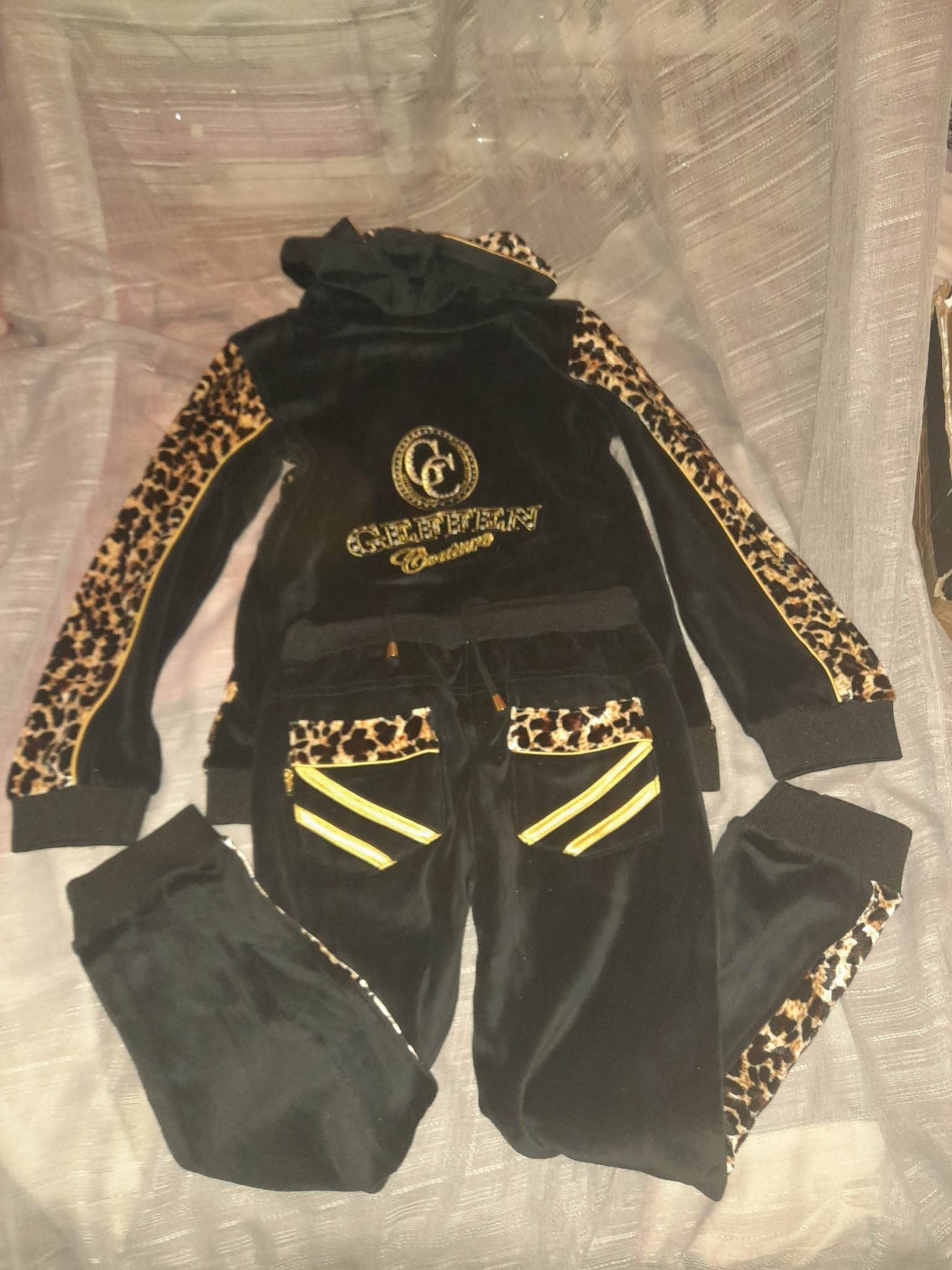 Ensemble noir Léopard enfant