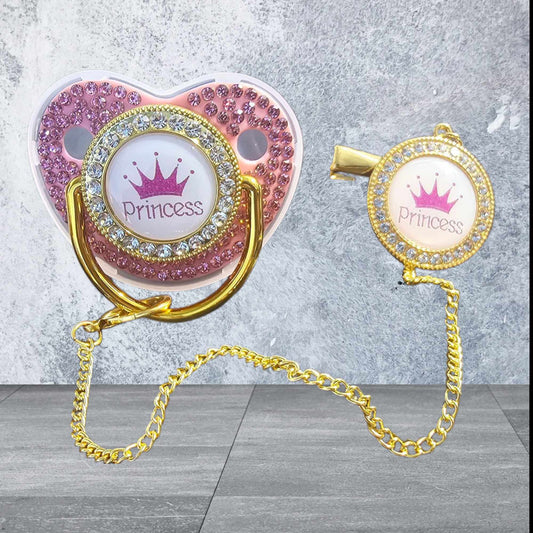 tétine et attache tétine de luxe princesse