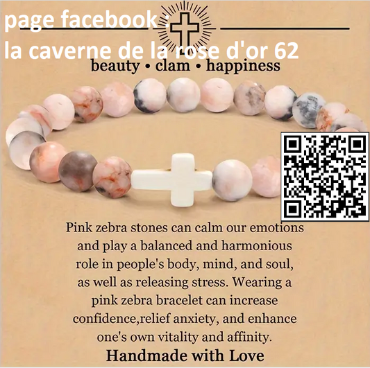 bracelet en pierre naturel rose quartz