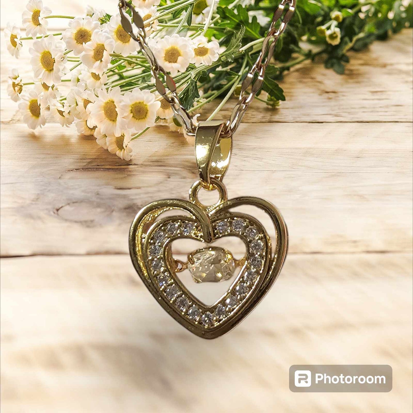 ensemble chaine plus pendentif collier coeur