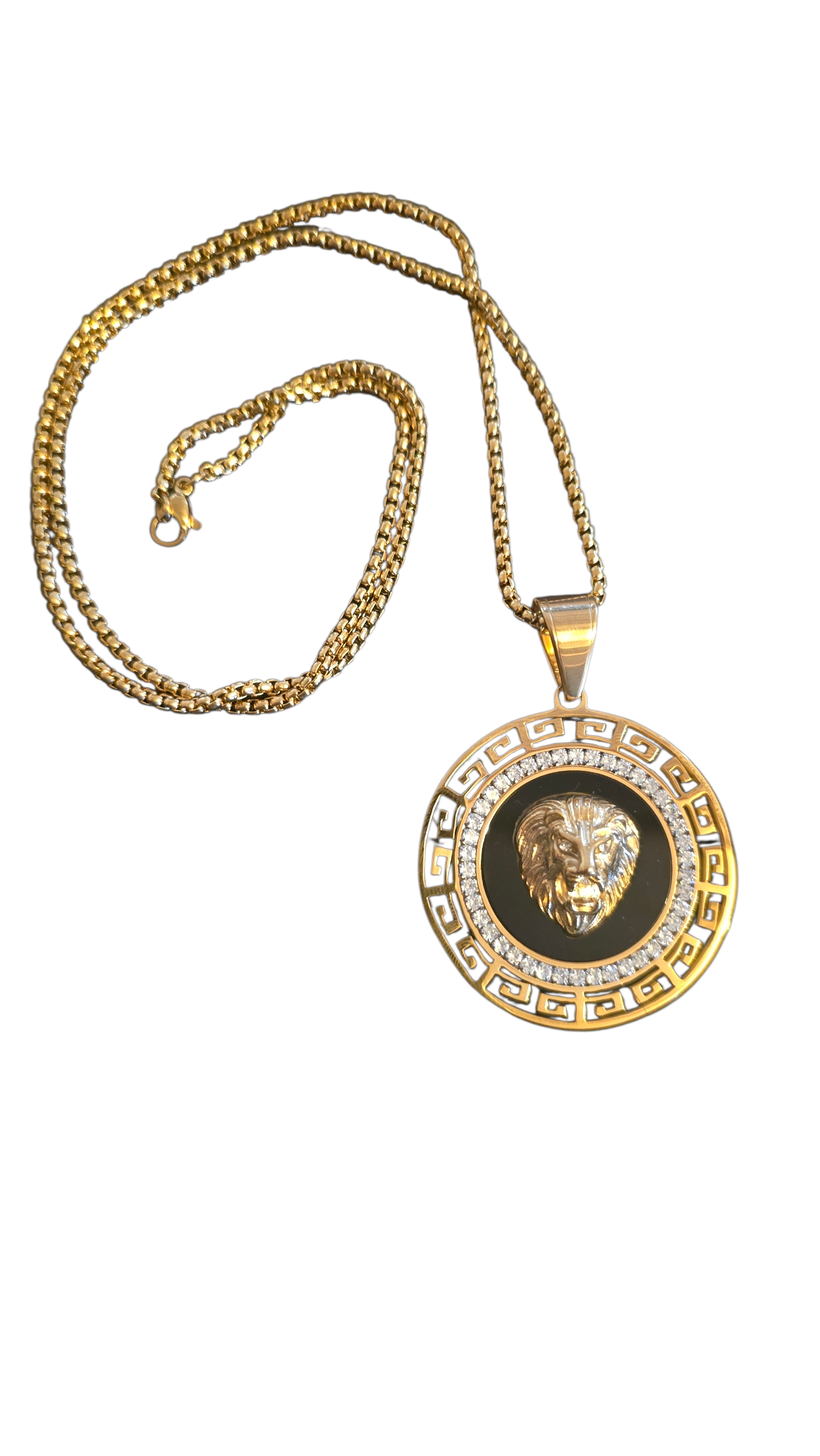 Ensemble collier et  pendentif lion