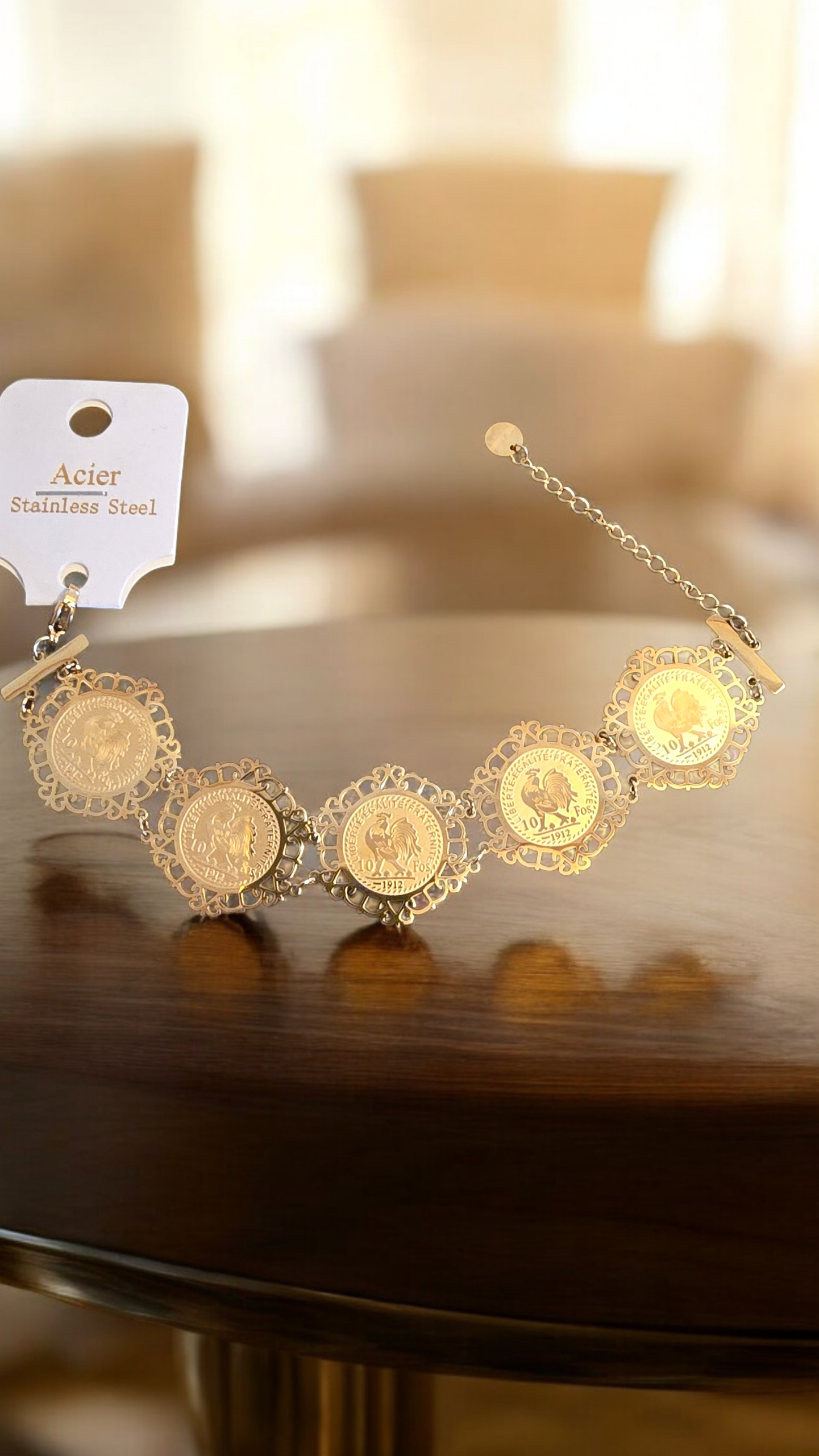 Bracelet  pièces coq