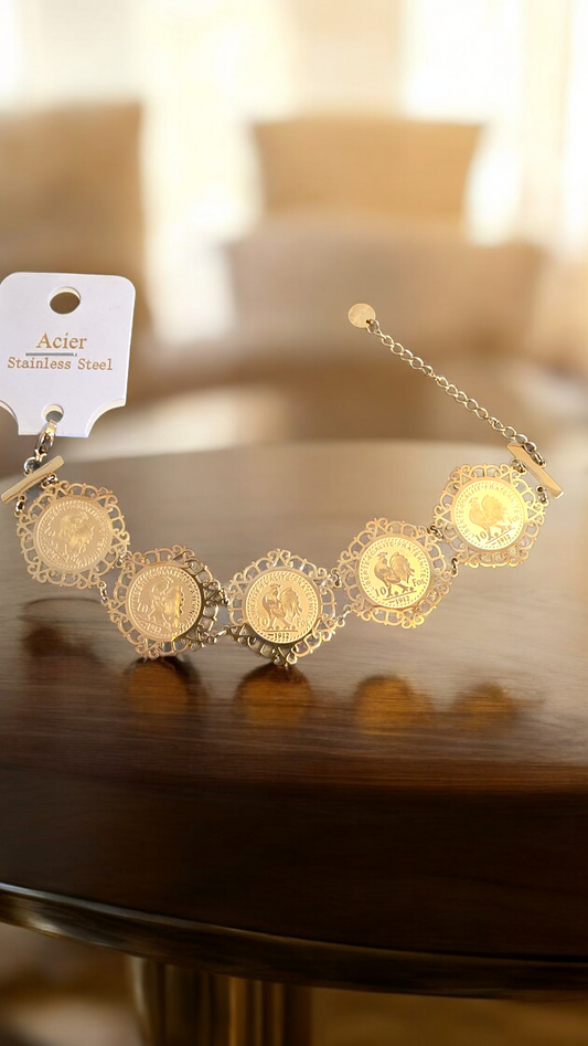 Bracelet  pièces coq
