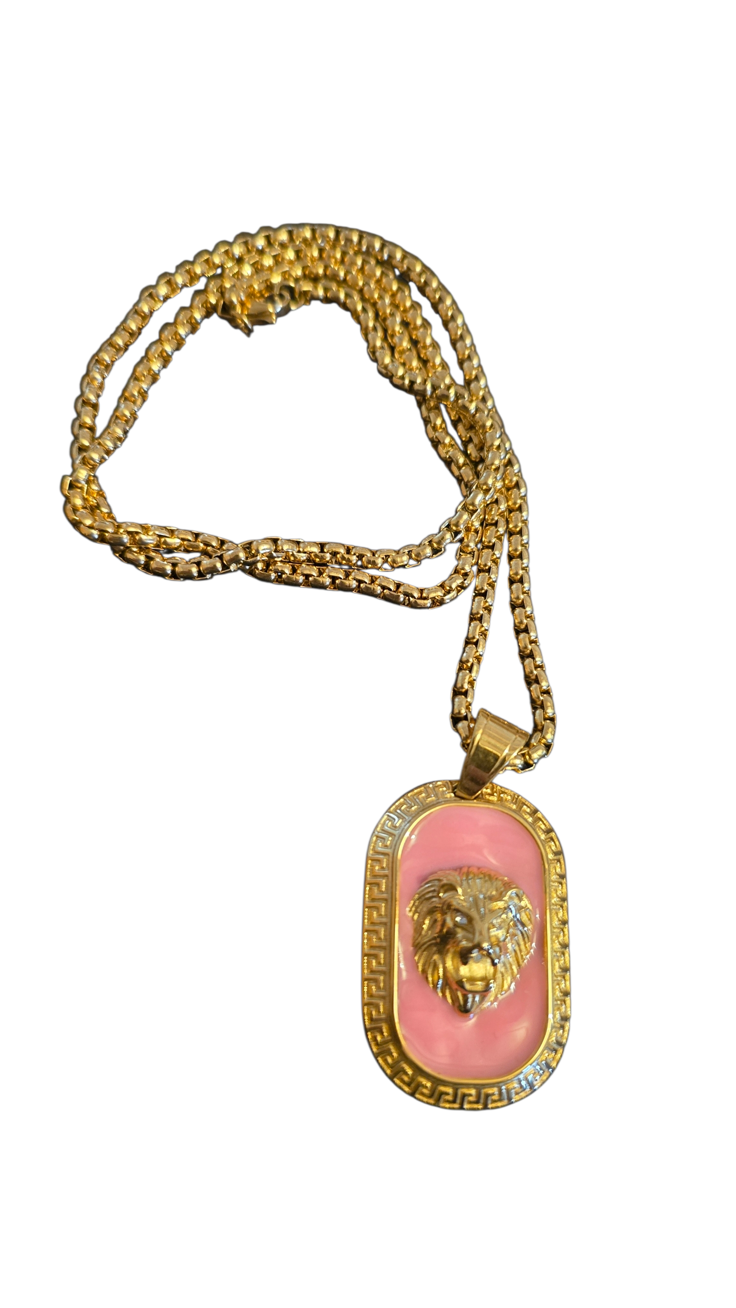 ensemble collier et  pendentif lion