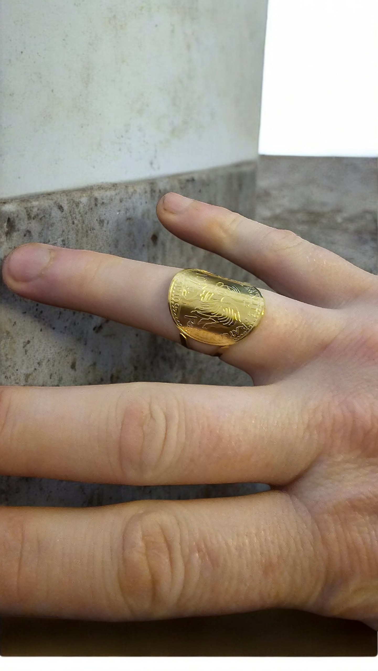 Bague pièces coq plier