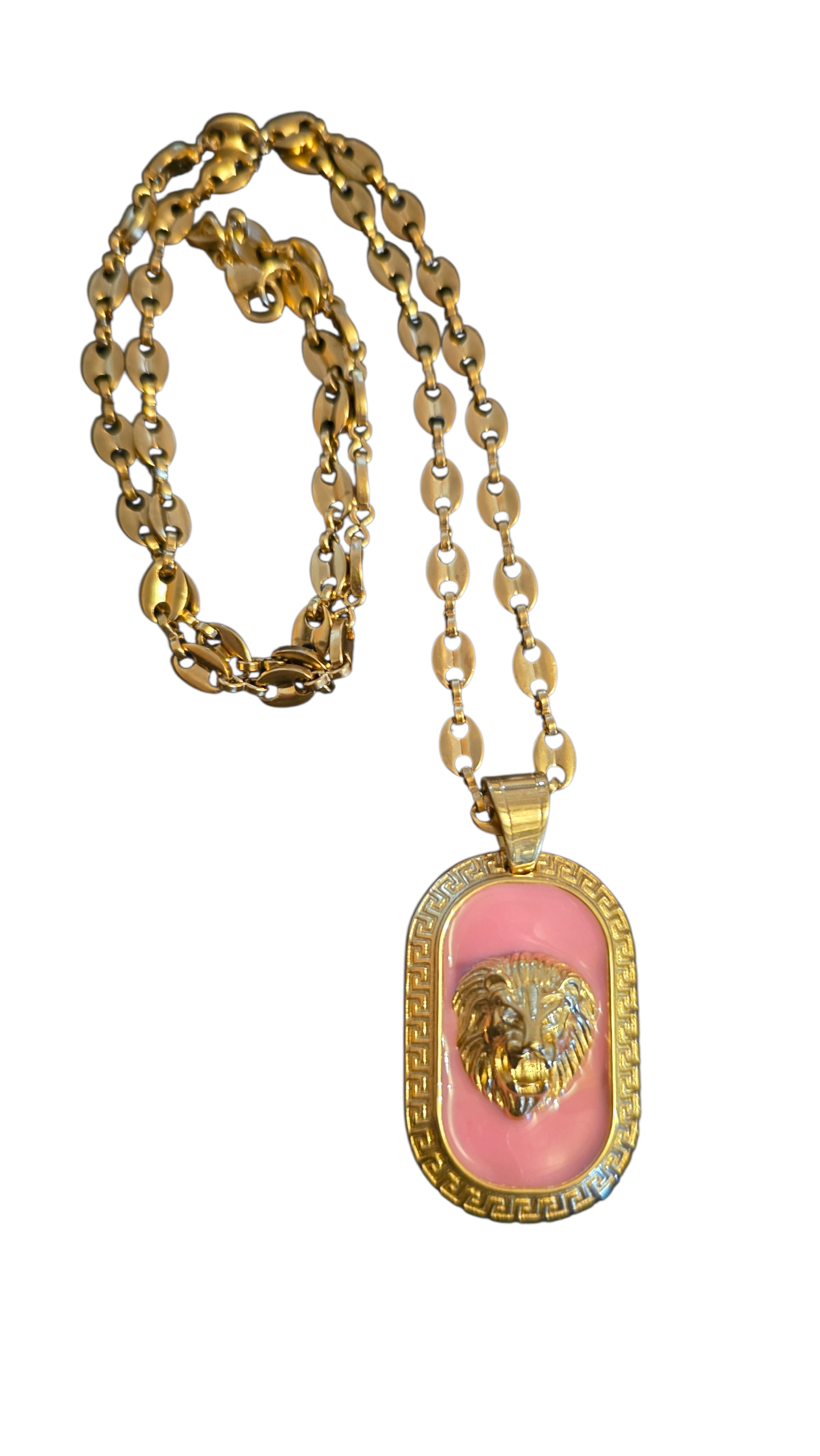 ensemble collier et  pendentif lion