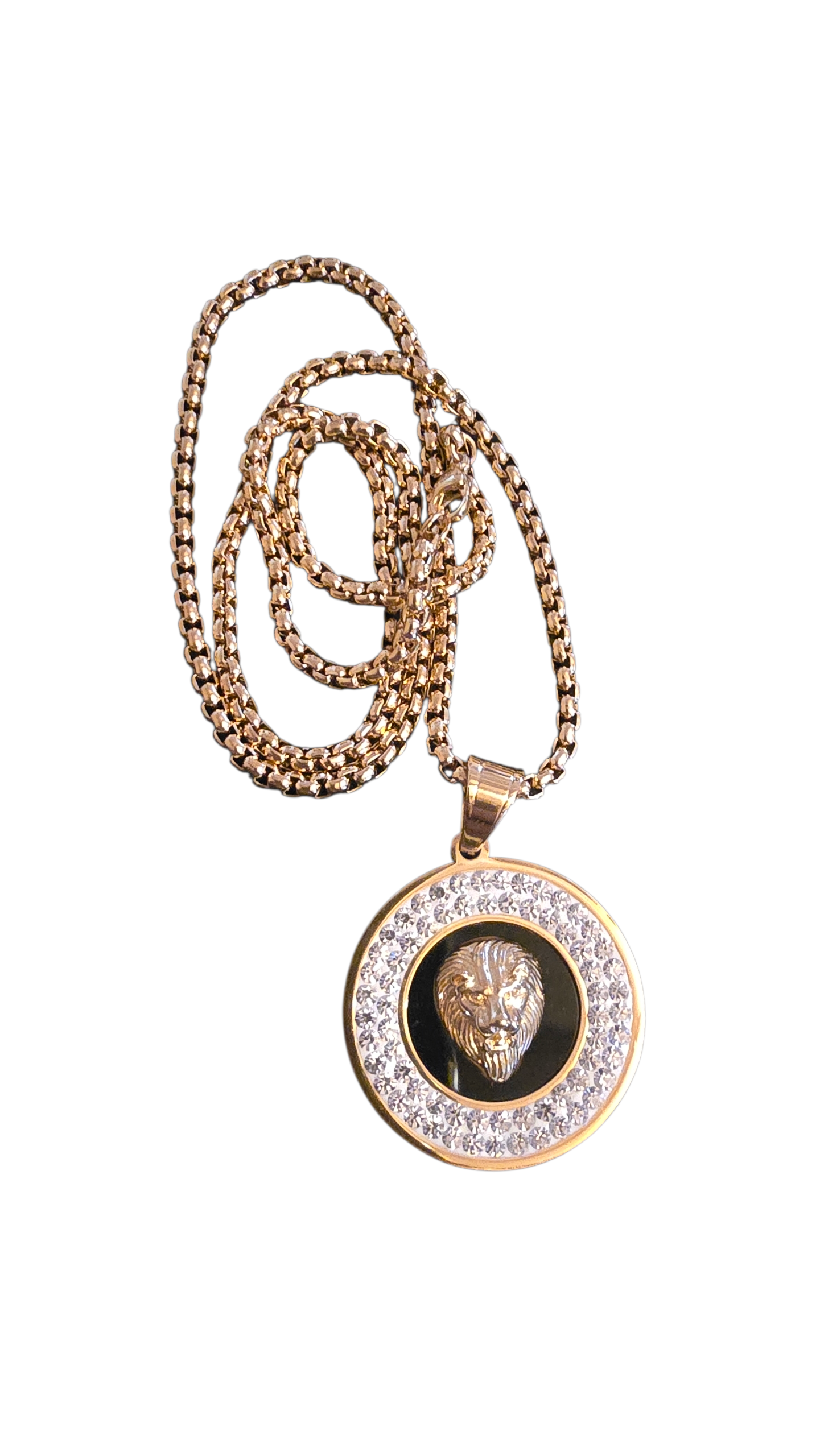 ensemble collier et  pendentif lion