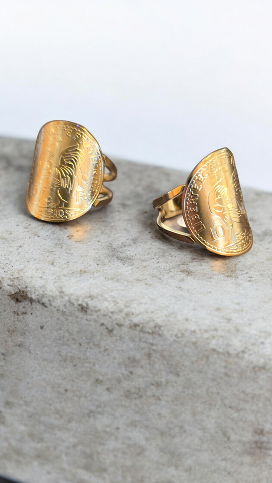 Bague pièces coq plier