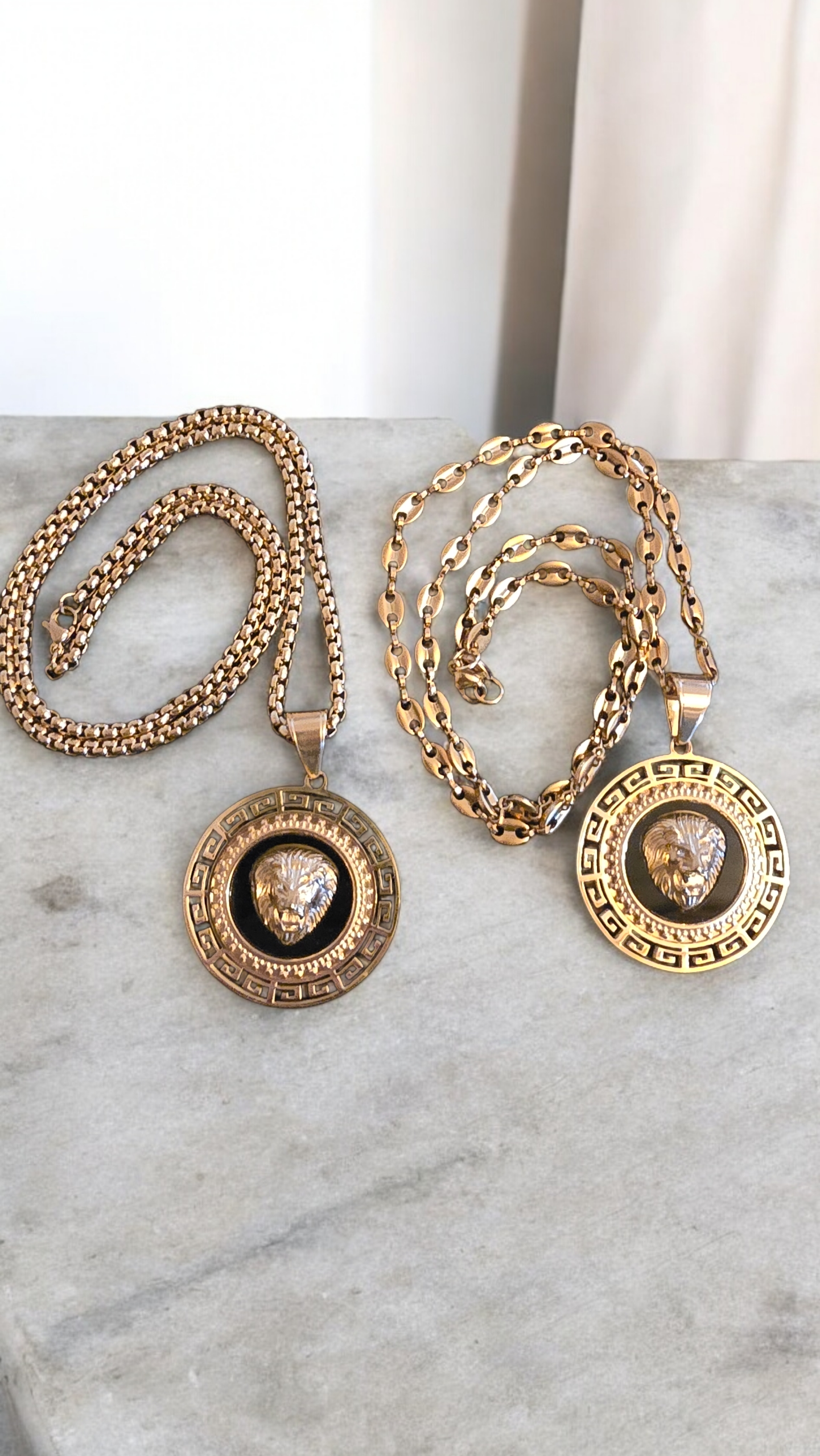 ensemble collier et  pendentif lion