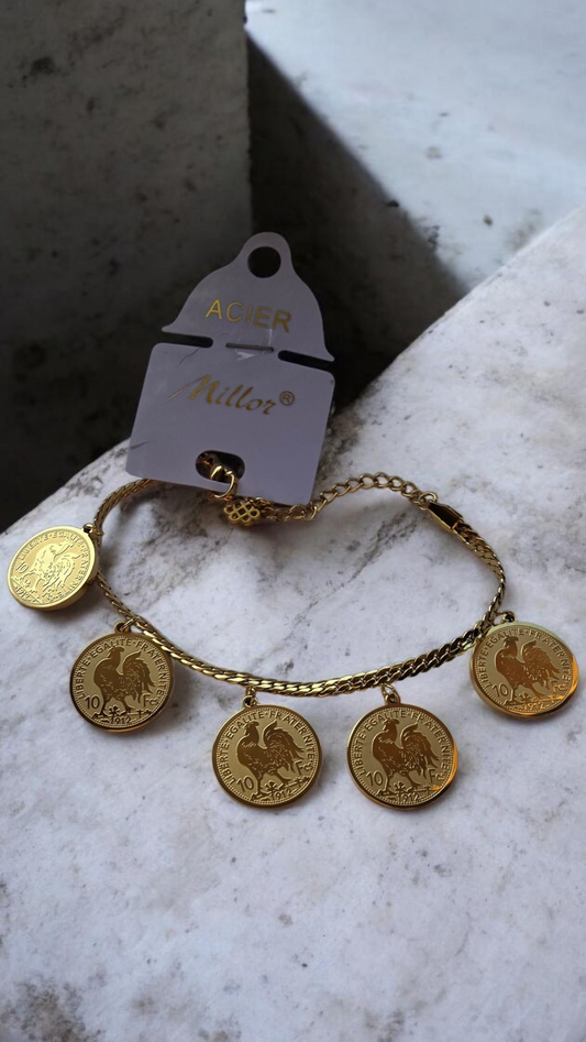 Bracelet  pièces coq