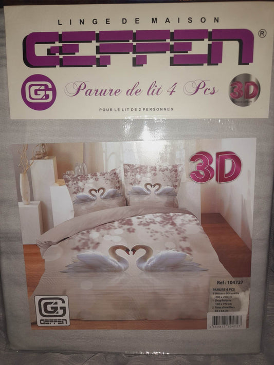 parure de lit 3D 4 pièces