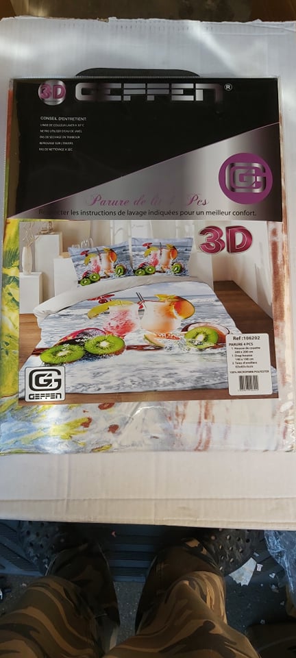 parure de lit 3D 4 pièces cocktail