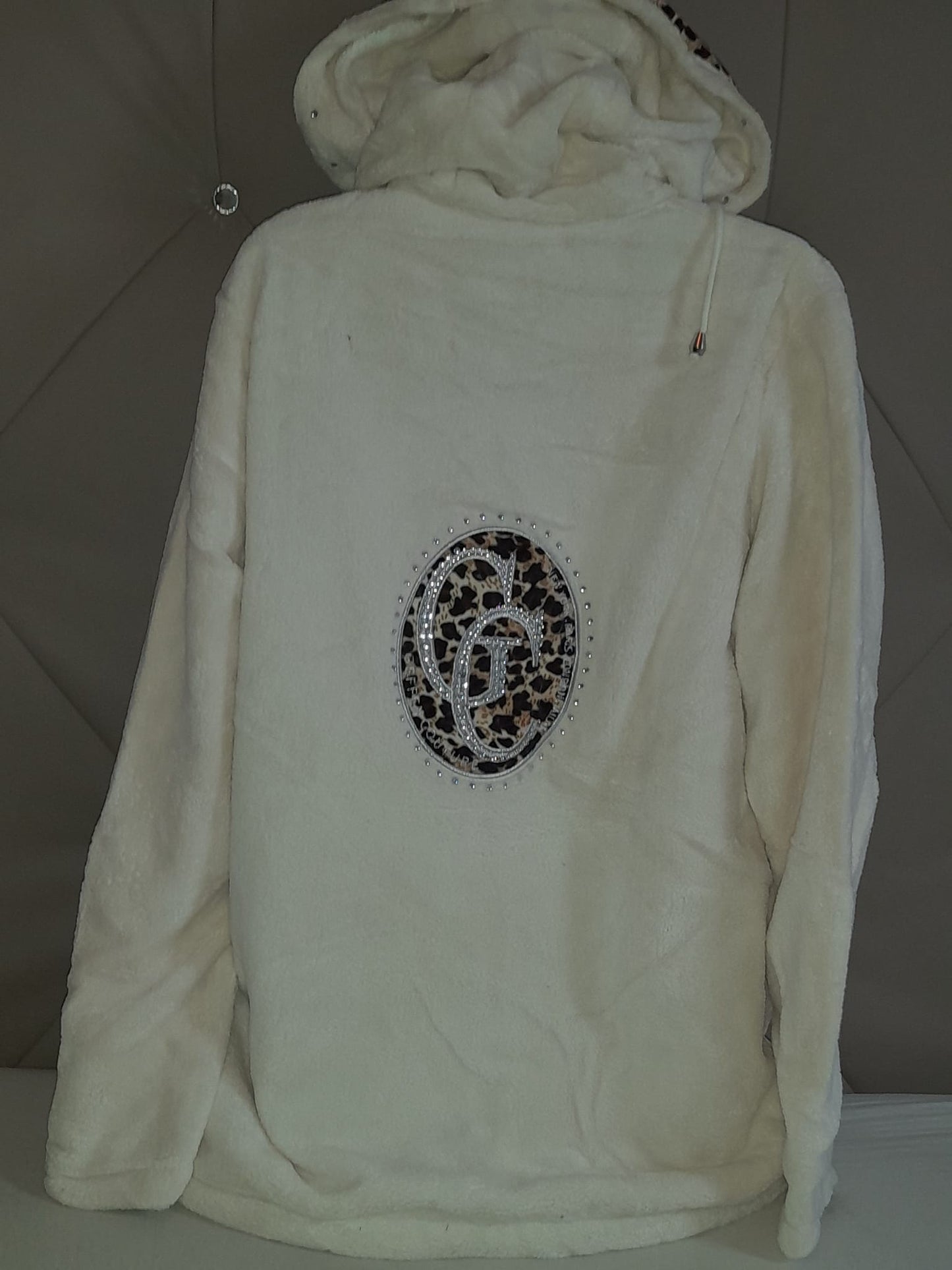 veste polaire geffen blanc leopard